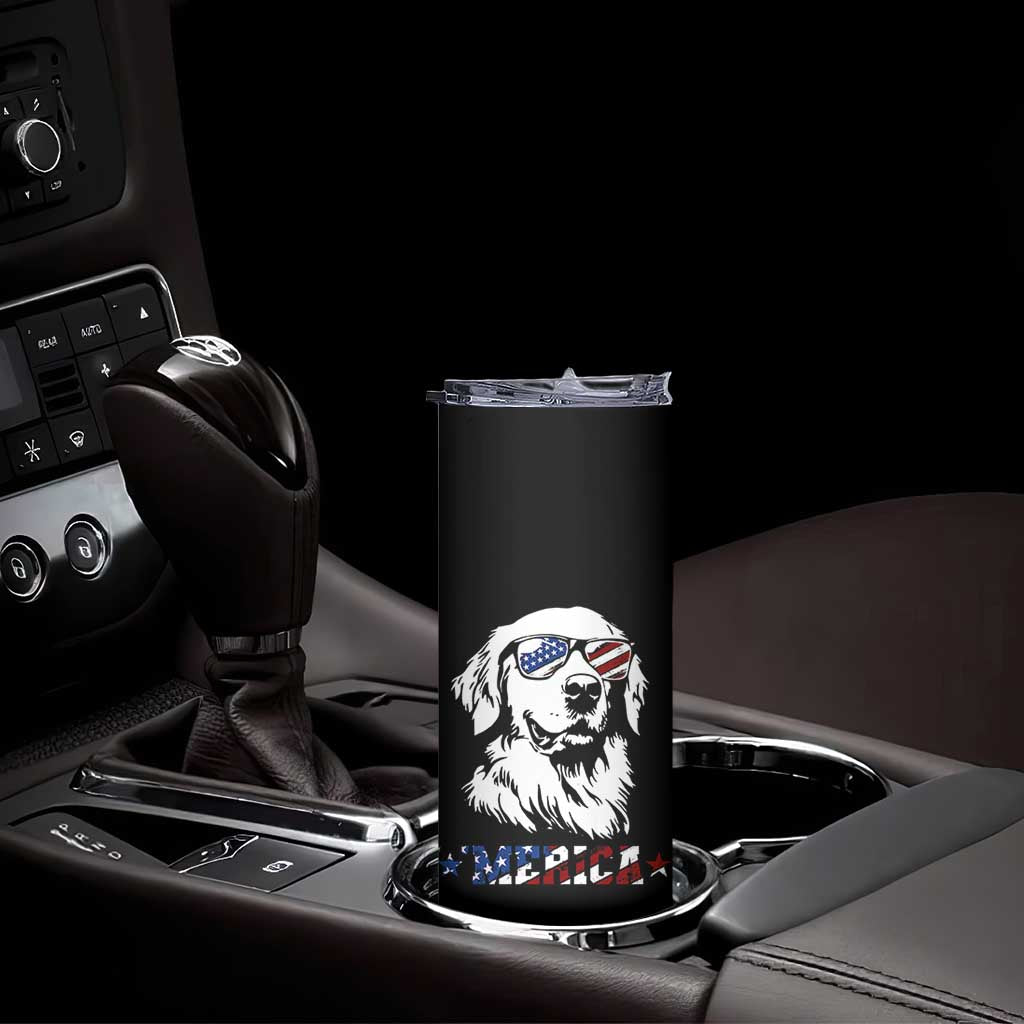 Merica Golden Retriever Skinny Tumbler 4th of July Dog Patriotic Dog Mom - Wonder Print Shop