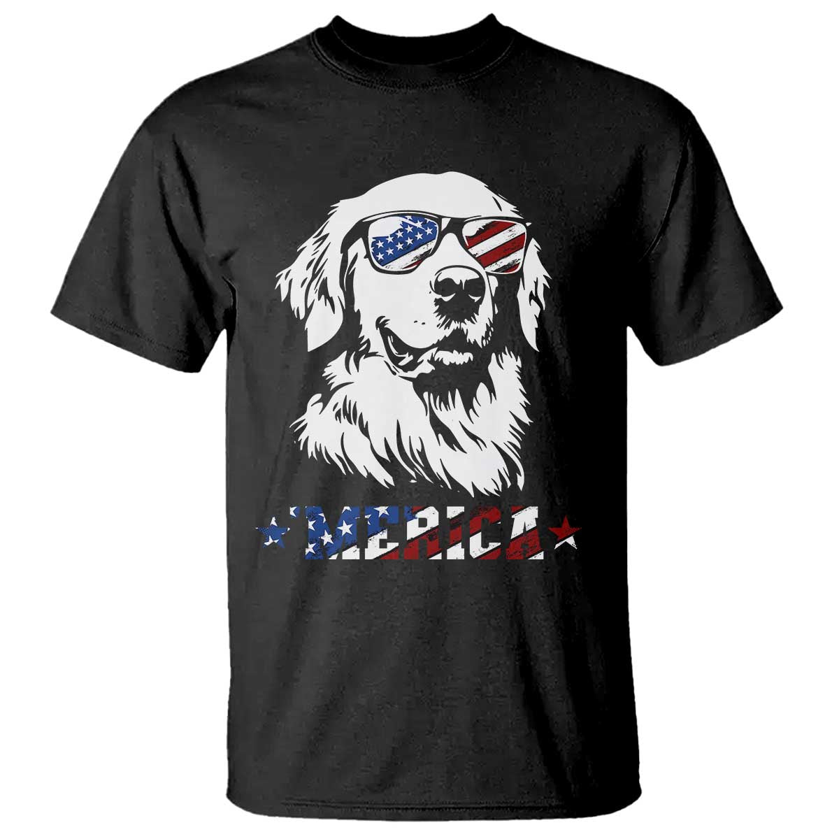 Merica Golden Retriever T Shirt 4th of July Dog Patriotic Dog Mom - Wonder Print Shop