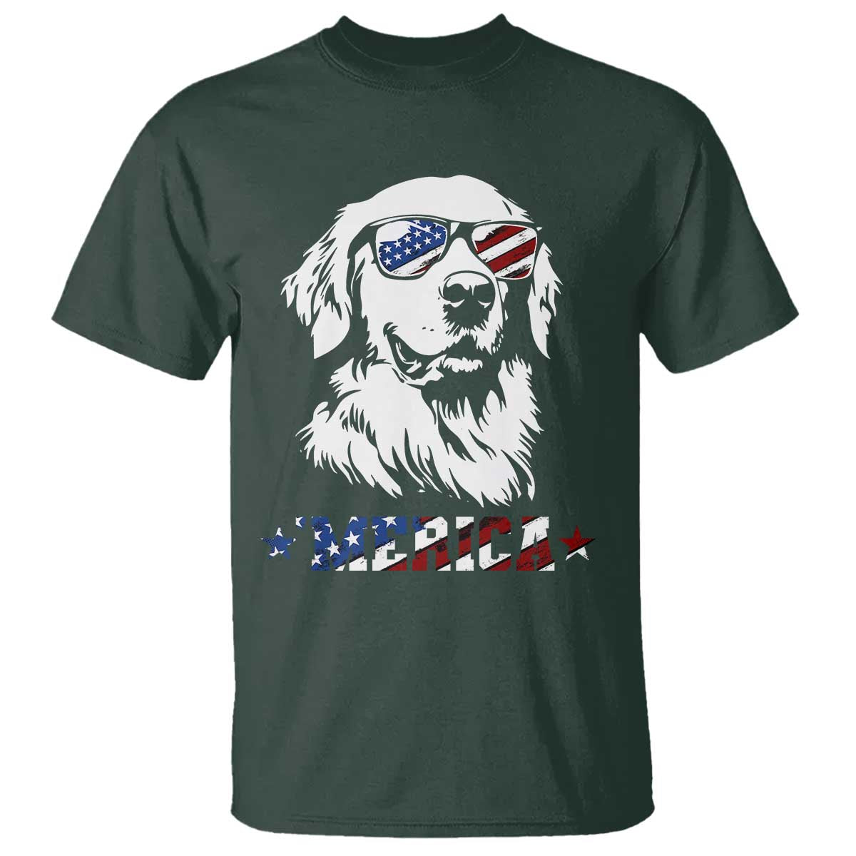 Merica Golden Retriever T Shirt 4th of July Dog Patriotic Dog Mom - Wonder Print Shop