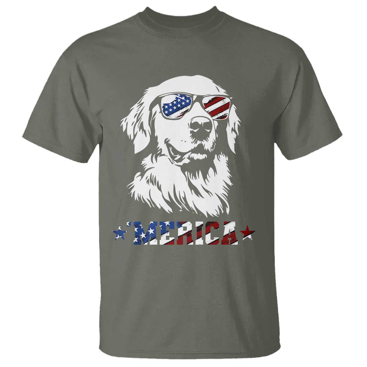 Merica Golden Retriever T Shirt 4th of July Dog Patriotic Dog Mom - Wonder Print Shop