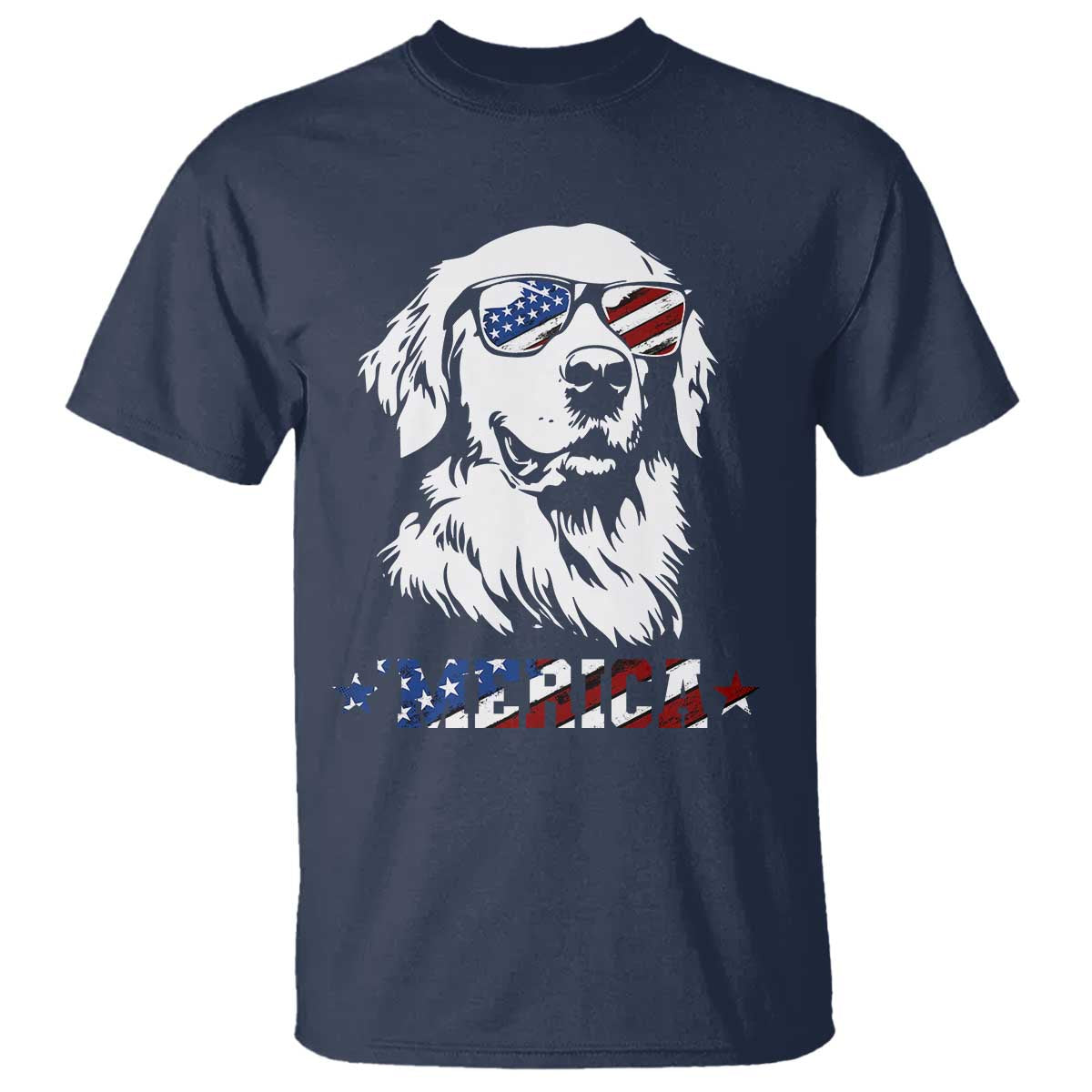 Merica Golden Retriever T Shirt 4th of July Dog Patriotic Dog Mom - Wonder Print Shop