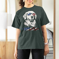 Merica Golden Retriever T Shirt For Women 4th of July Dog Patriotic Dog Mom - Wonder Print Shop