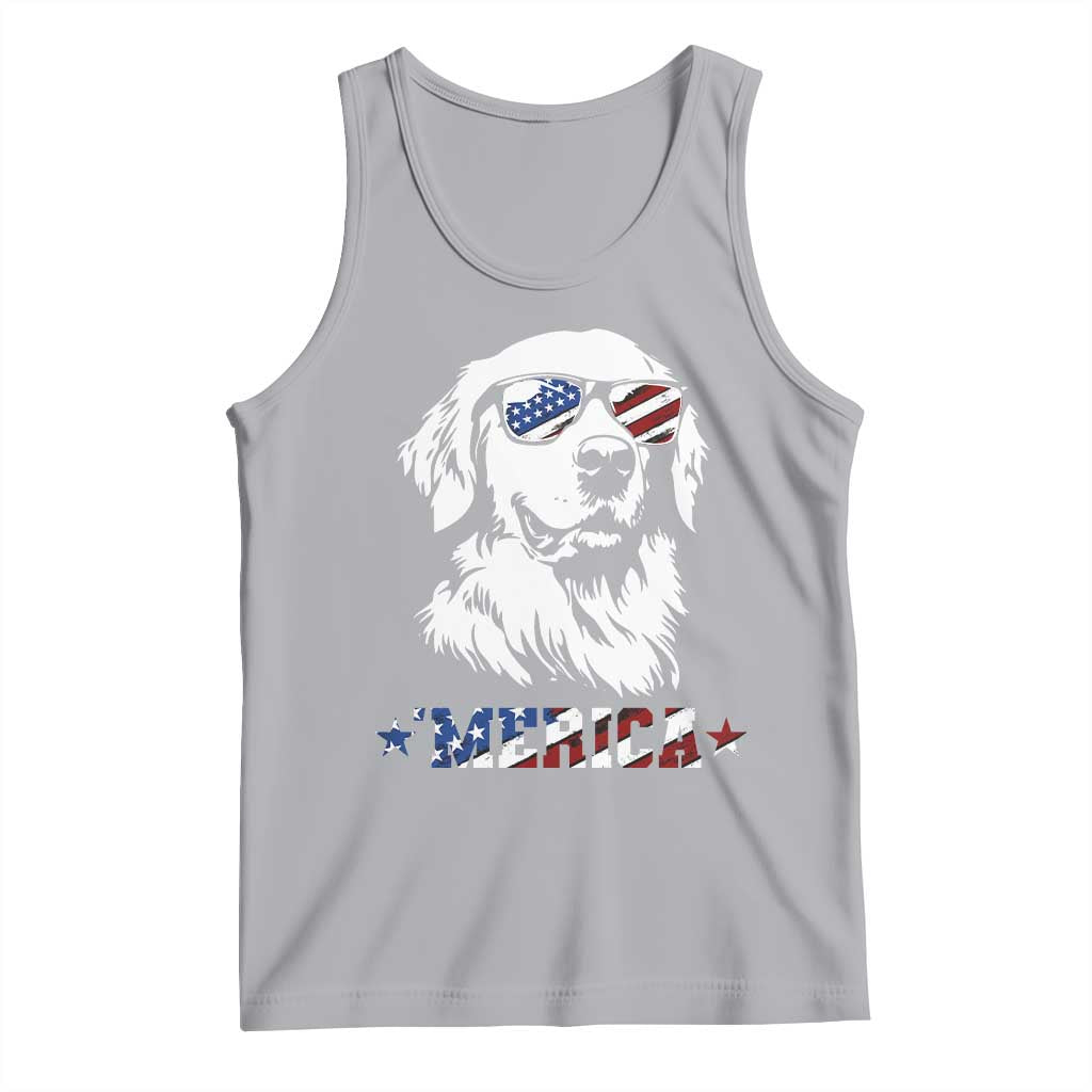 Merica Golden Retriever Tank Top 4th of July Dog Patriotic Dog Mom - Wonder Print Shop