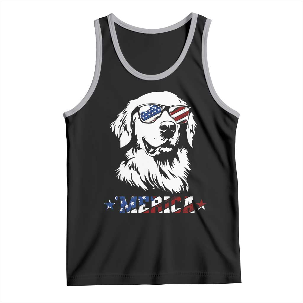 Merica Golden Retriever Tank Top 4th of July Dog Patriotic Dog Mom - Wonder Print Shop