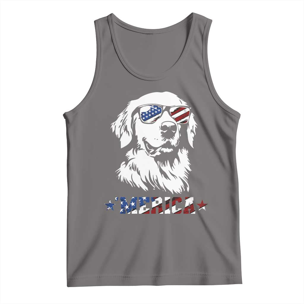 Merica Golden Retriever Tank Top 4th of July Dog Patriotic Dog Mom - Wonder Print Shop
