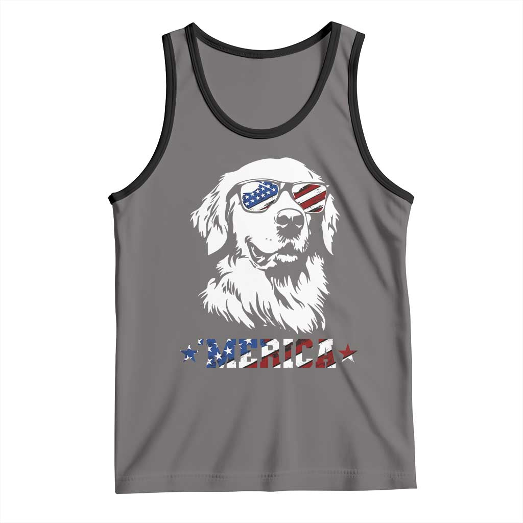 Merica Golden Retriever Tank Top 4th of July Dog Patriotic Dog Mom - Wonder Print Shop