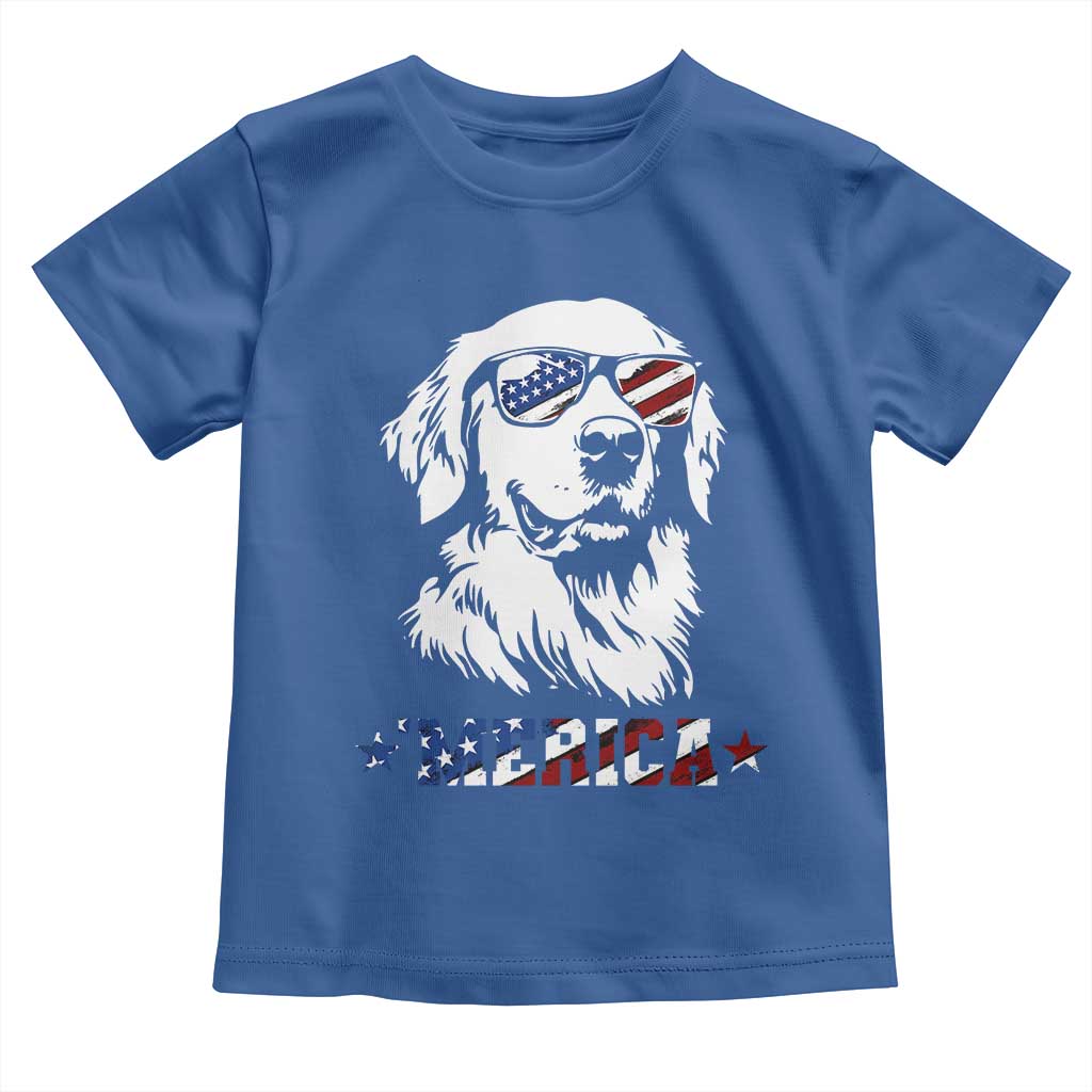 Merica Golden Retriever Toddler T Shirt 4th of July Dog Patriotic Dog Mom - Wonder Print Shop