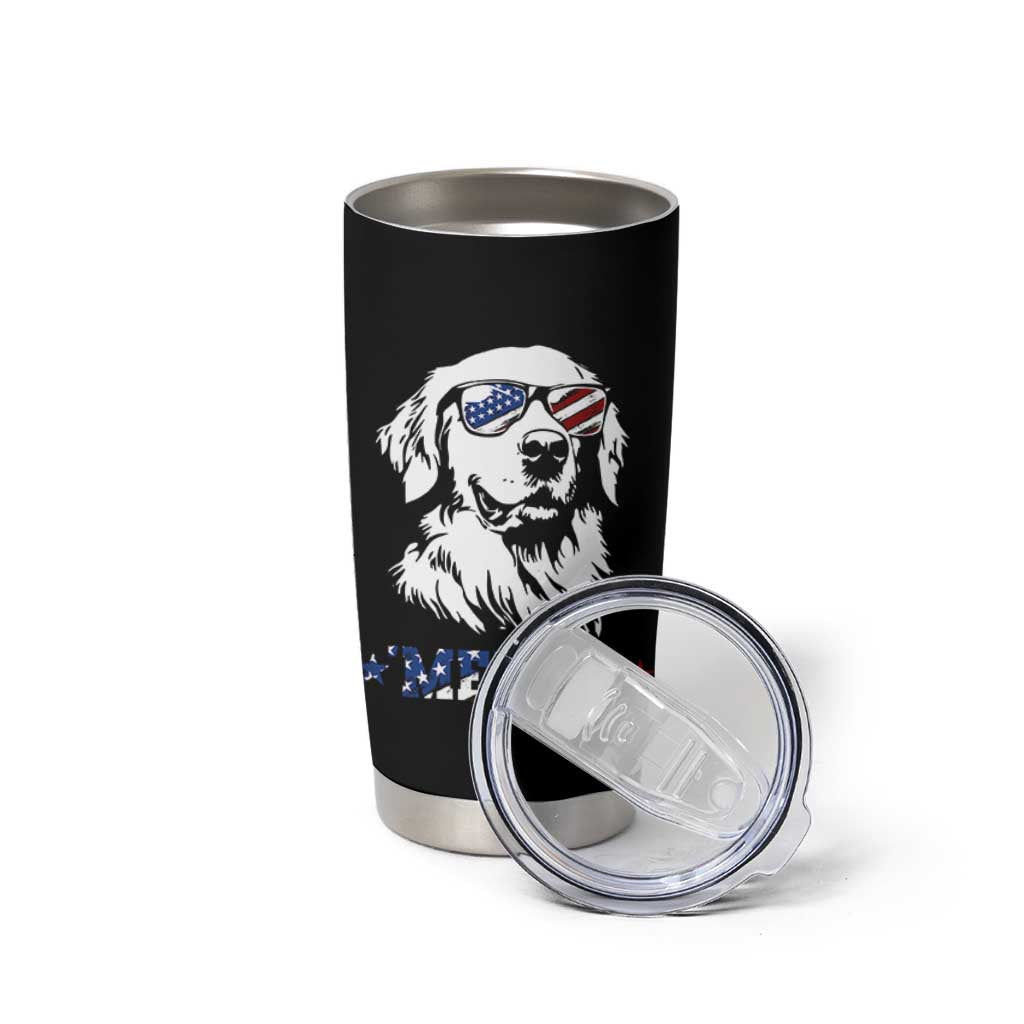 Merica Golden Retriever Tumbler Cup 4th of July Dog Patriotic Dog Mom - Wonder Print Shop