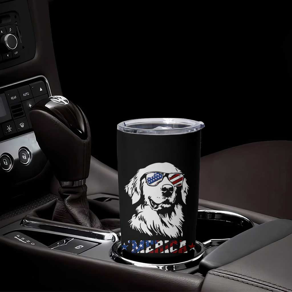 Merica Golden Retriever Tumbler Cup 4th of July Dog Patriotic Dog Mom - Wonder Print Shop