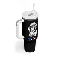 Merica Golden Retriever Tumbler With Handle 4th of July Dog Patriotic Dog Mom - Wonder Print Shop