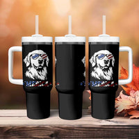 Merica Golden Retriever Tumbler With Handle 4th of July Dog Patriotic Dog Mom - Wonder Print Shop