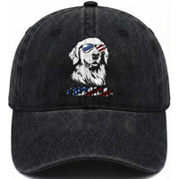 Merica Golden Retriever Washed Cotton Baseball Cap 4th of July Dog Patriotic Dog Mom