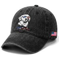 Merica Golden Retriever Washed Cotton Baseball Cap 4th of July Dog Patriotic Dog Mom