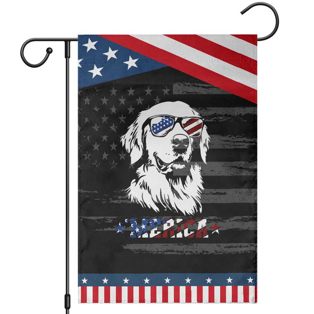 Merica Golden Retriever Garden Flag 4th of July Dog Patriotic Dog Mom
