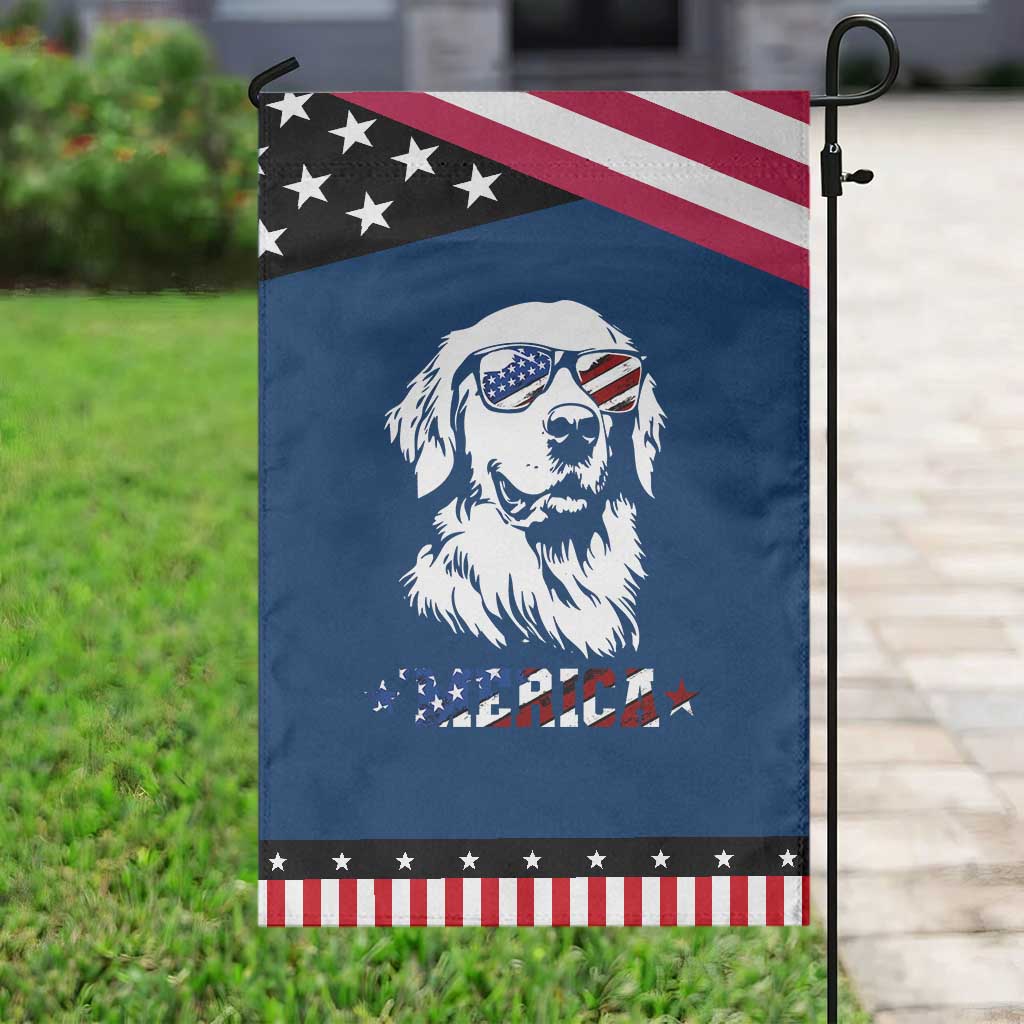 Merica Golden Retriever Garden Flag 4th of July Dog Patriotic Dog Mom