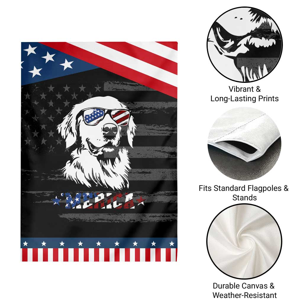 Merica Golden Retriever Garden Flag 4th of July Dog Patriotic Dog Mom