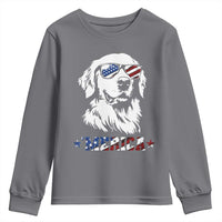 Merica Golden Retriever Youth Sweatshirt 4th of July Dog Patriotic Dog Mom - Wonder Print Shop