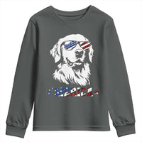 Merica Golden Retriever Youth Sweatshirt 4th of July Dog Patriotic Dog Mom - Wonder Print Shop