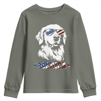 Merica Golden Retriever Youth Sweatshirt 4th of July Dog Patriotic Dog Mom - Wonder Print Shop