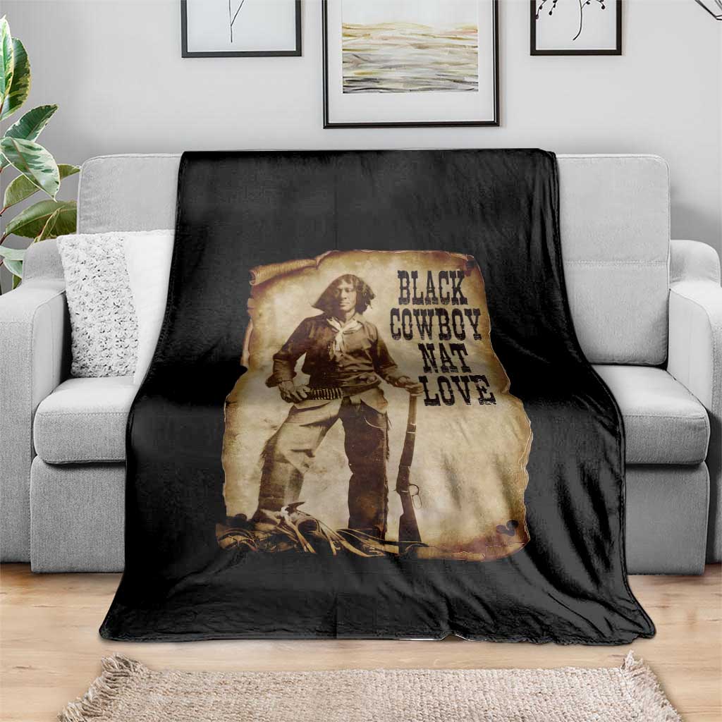 Black Cowboy Nat Love Throw Blanket African American Western Rodeo Melanin Black History Texas - Wonder Print Shop
