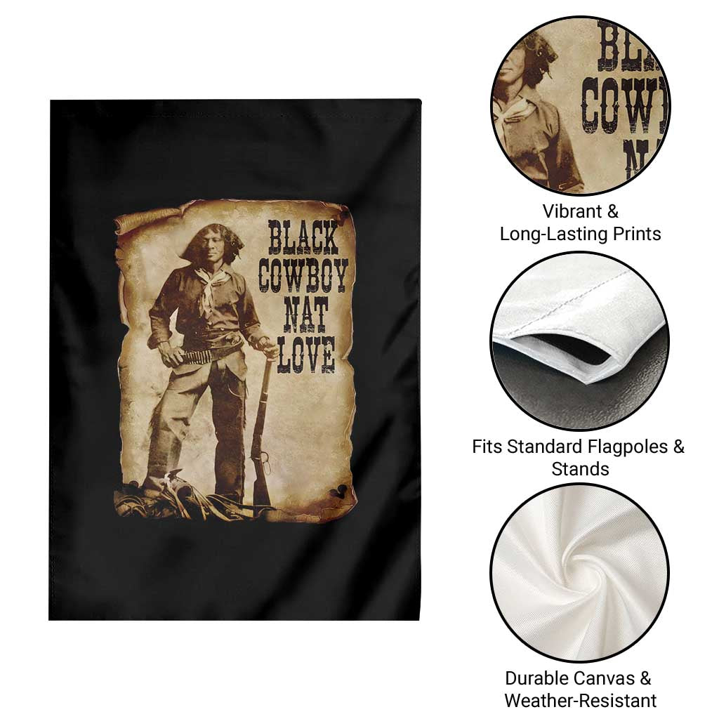 Black Cowboy Nat Love Garden Flag African American Western Rodeo Melanin Black History Texas - Wonder Print Shop