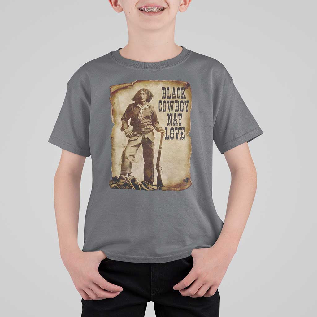 Black Cowboy Nat Love T Shirt For Kid African American Western Rodeo Melanin Black History Texas - Wonder Print Shop