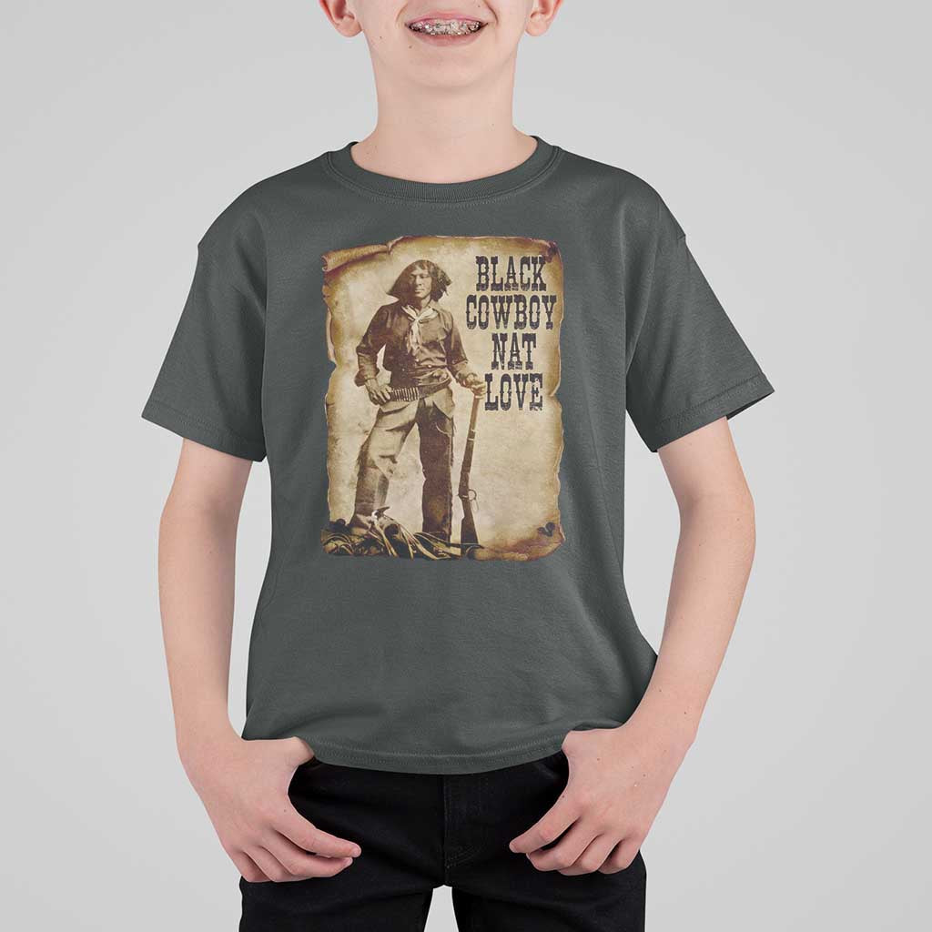 Black Cowboy Nat Love T Shirt For Kid African American Western Rodeo Melanin Black History Texas - Wonder Print Shop