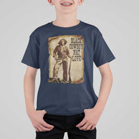 Black Cowboy Nat Love T Shirt For Kid African American Western Rodeo Melanin Black History Texas - Wonder Print Shop