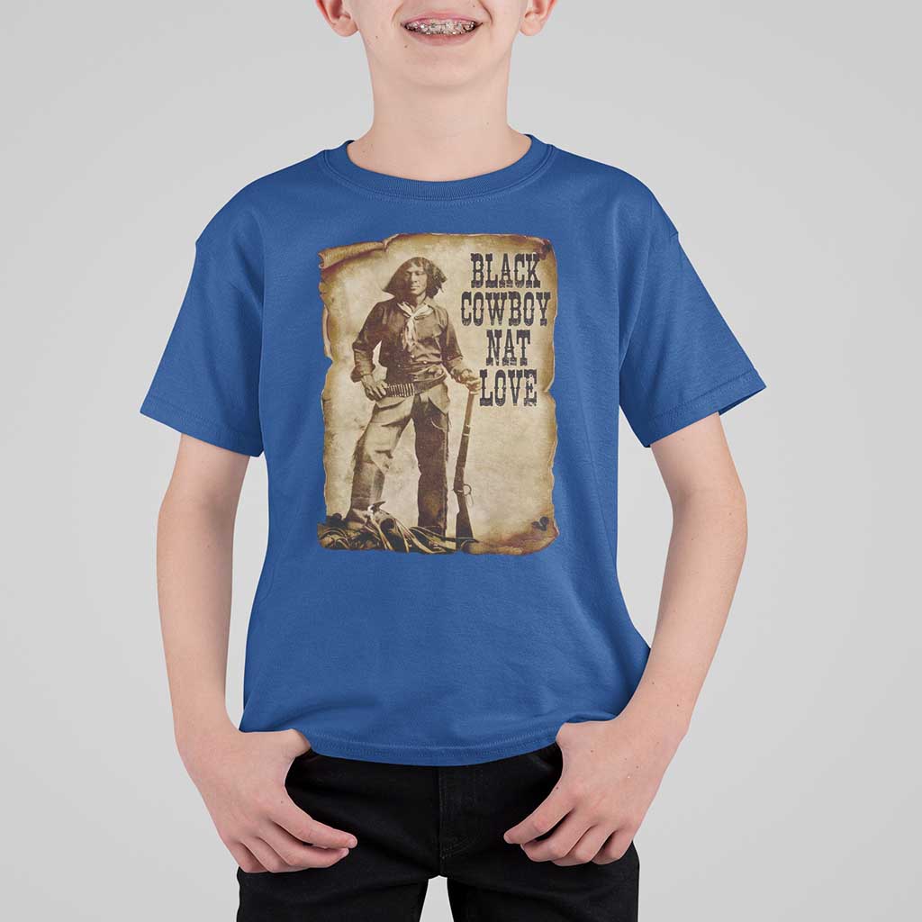 Black Cowboy Nat Love T Shirt For Kid African American Western Rodeo Melanin Black History Texas - Wonder Print Shop
