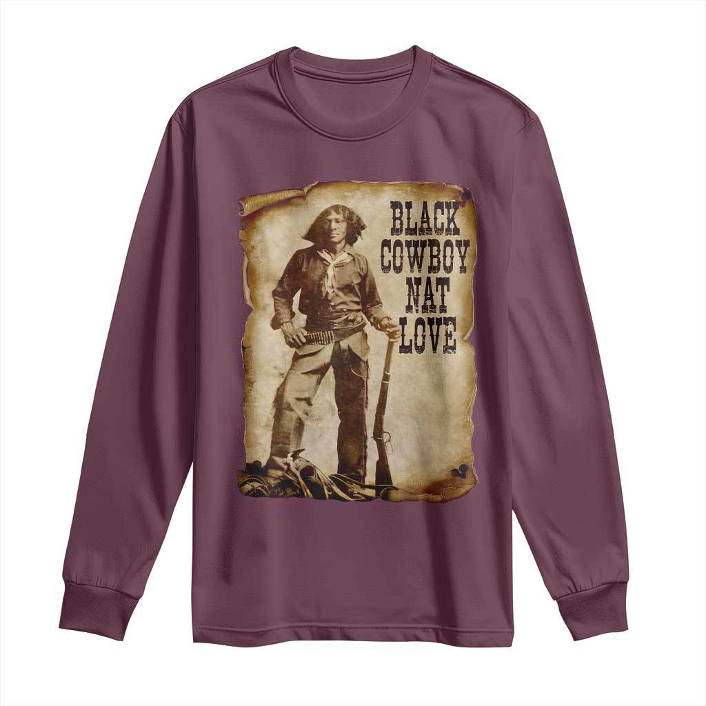 Black Cowboy Nat Love Long Sleeve Shirt African American Western Rodeo Melanin Black History Texas - Wonder Print Shop