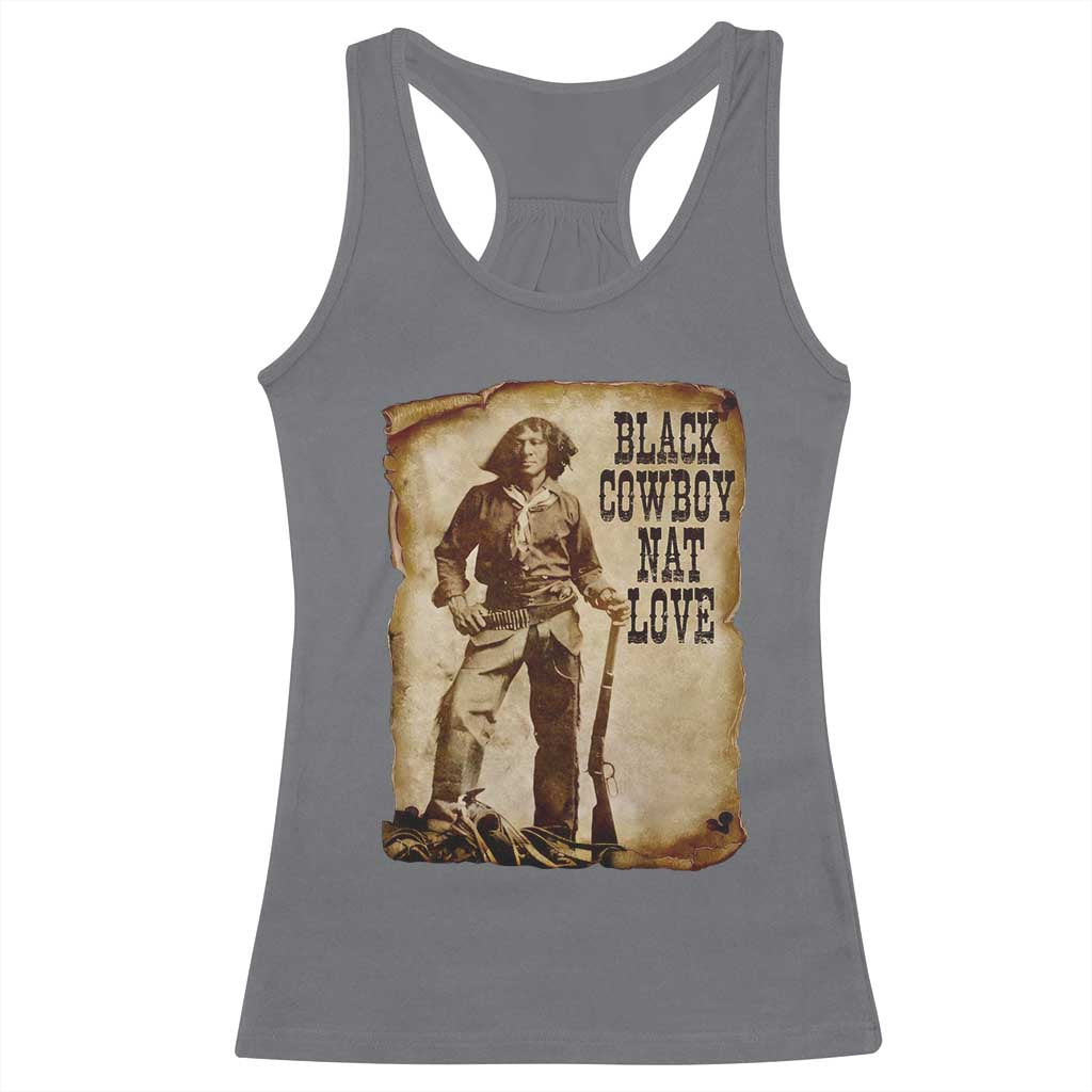 Black Cowboy Nat Love Racerback Tank Top African American Western Rodeo Melanin Black History Texas - Wonder Print Shop