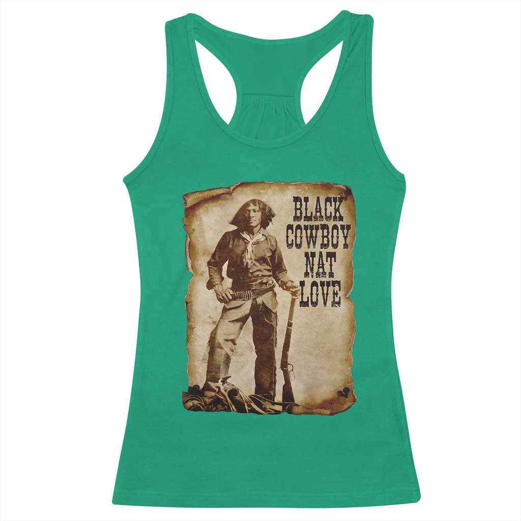 Black Cowboy Nat Love Racerback Tank Top African American Western Rodeo Melanin Black History Texas - Wonder Print Shop