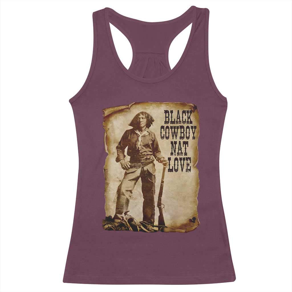 Black Cowboy Nat Love Racerback Tank Top African American Western Rodeo Melanin Black History Texas - Wonder Print Shop