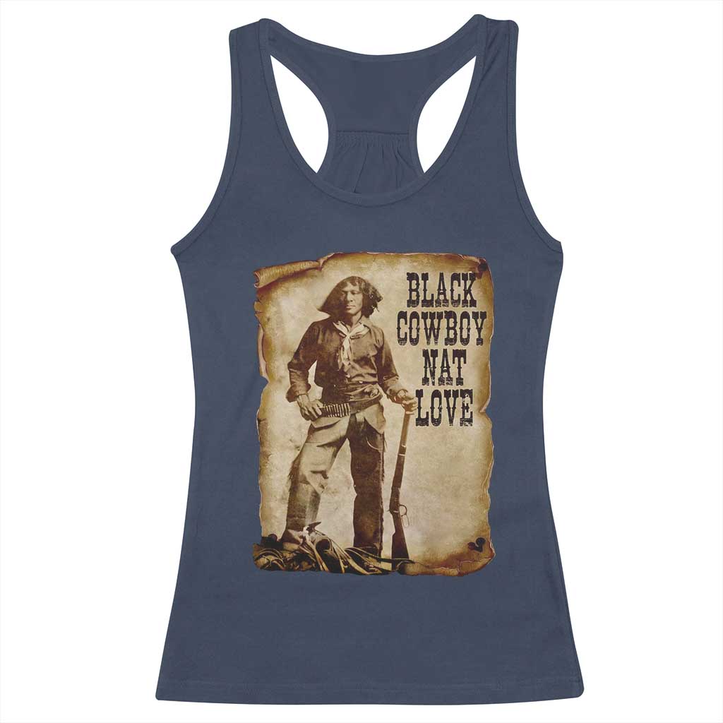 Black Cowboy Nat Love Racerback Tank Top African American Western Rodeo Melanin Black History Texas - Wonder Print Shop