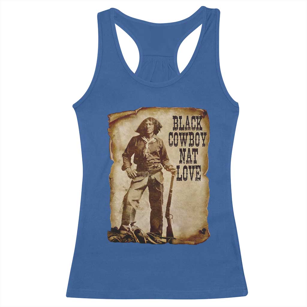 Black Cowboy Nat Love Racerback Tank Top African American Western Rodeo Melanin Black History Texas - Wonder Print Shop