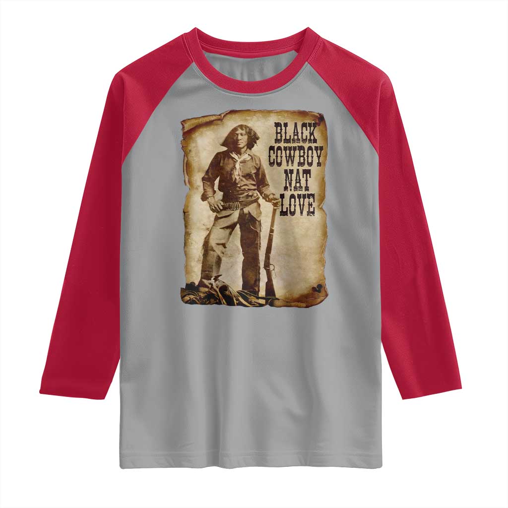 Black Cowboy Nat Love Raglan Shirt African American Western Rodeo Melanin Black History Texas - Wonder Print Shop