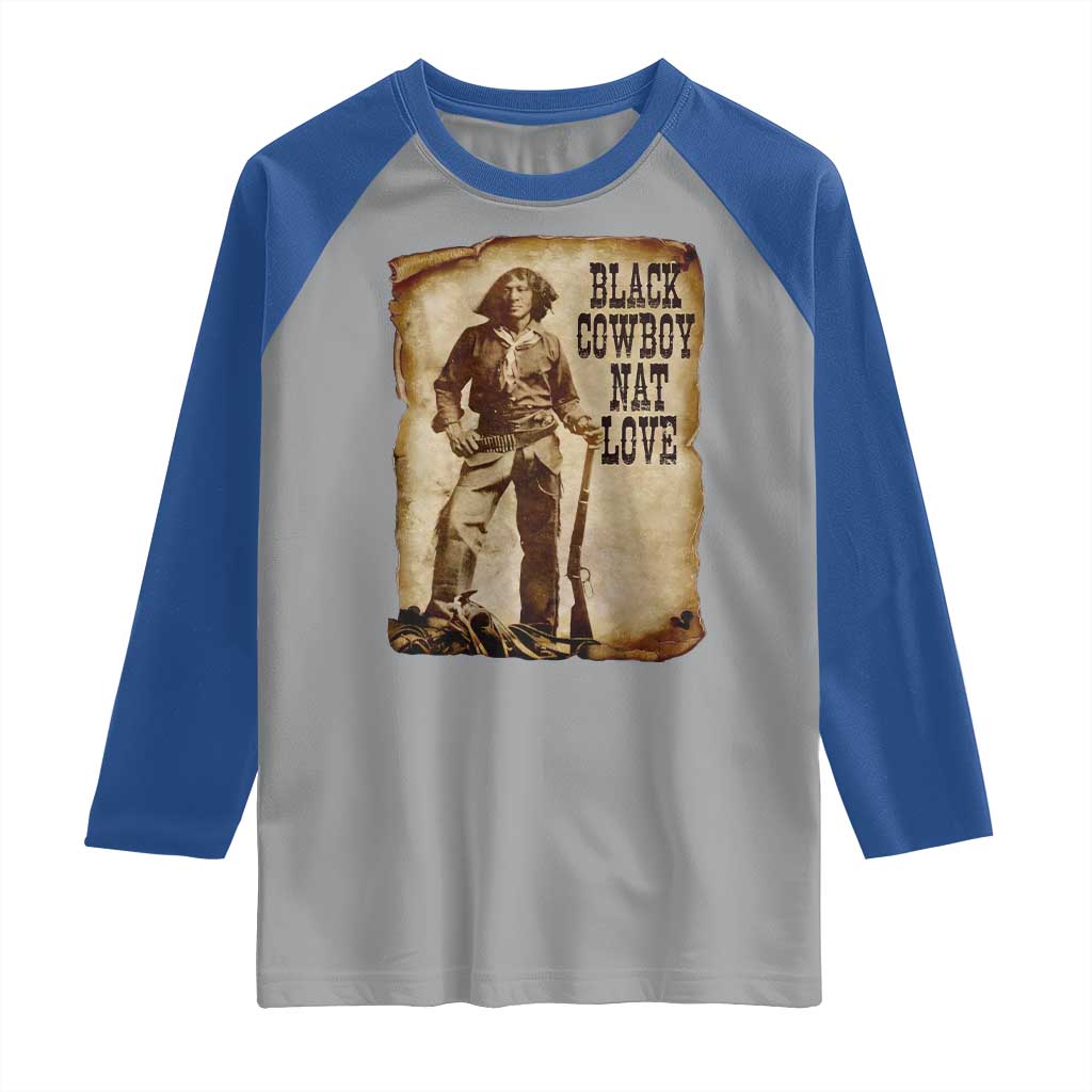 Black Cowboy Nat Love Raglan Shirt African American Western Rodeo Melanin Black History Texas - Wonder Print Shop