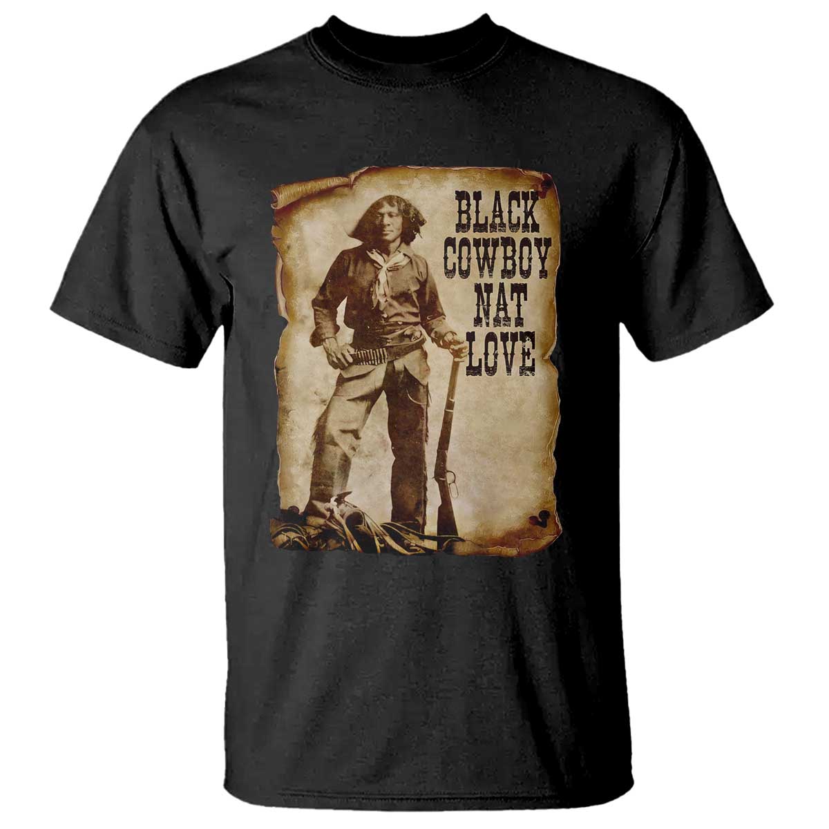 Black Cowboy Nat Love T Shirt African American Western Rodeo Melanin Black History Texas - Wonder Print Shop