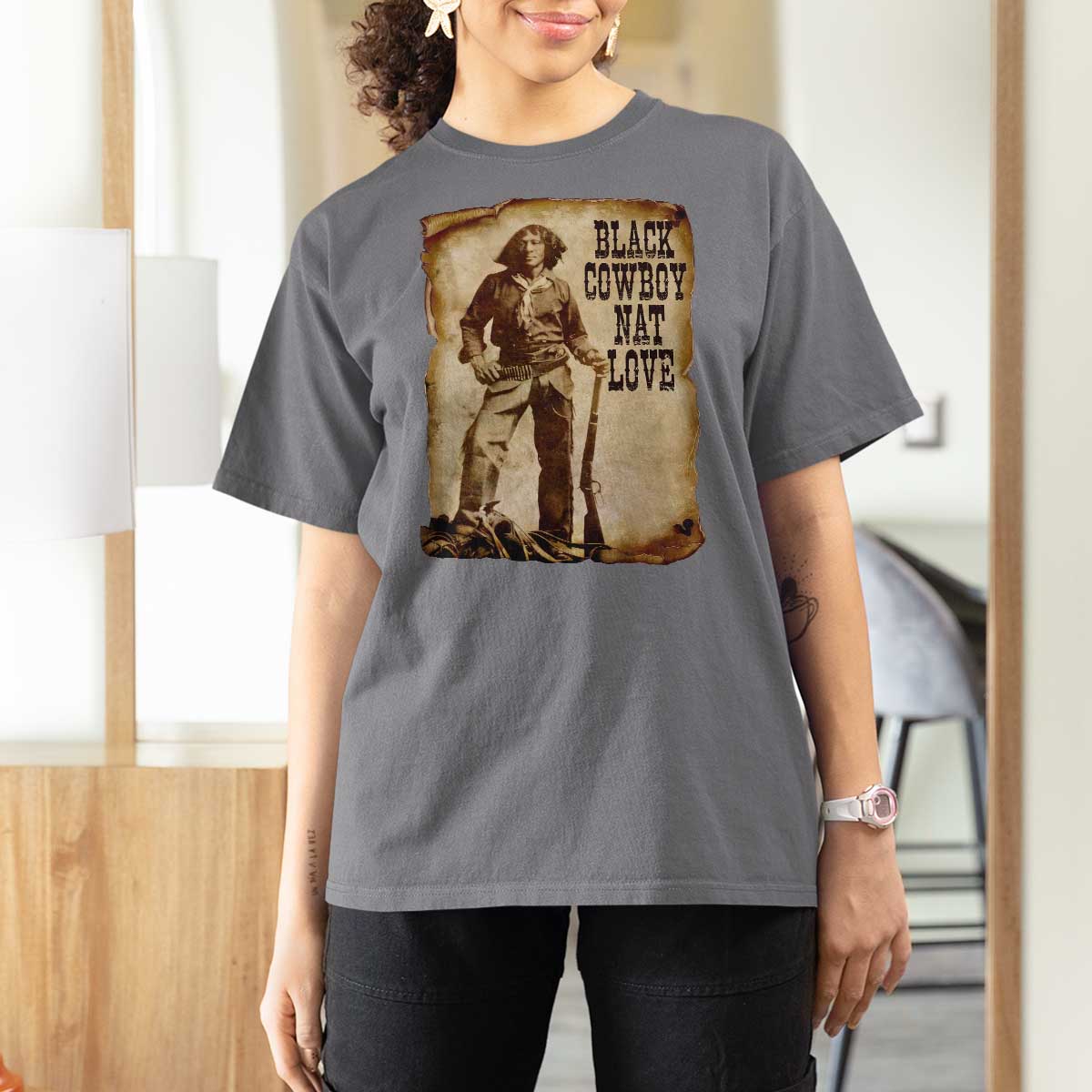Black Cowboy Nat Love T Shirt For Women African American Western Rodeo Melanin Black History Texas - Wonder Print Shop
