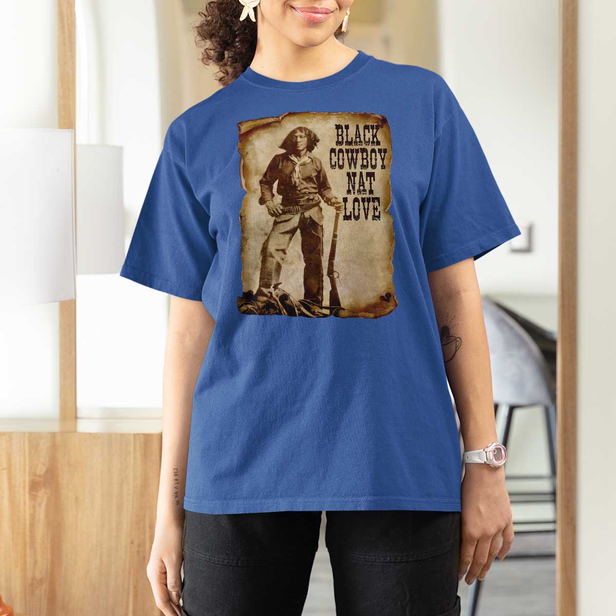 Black Cowboy Nat Love T Shirt For Women African American Western Rodeo Melanin Black History Texas - Wonder Print Shop