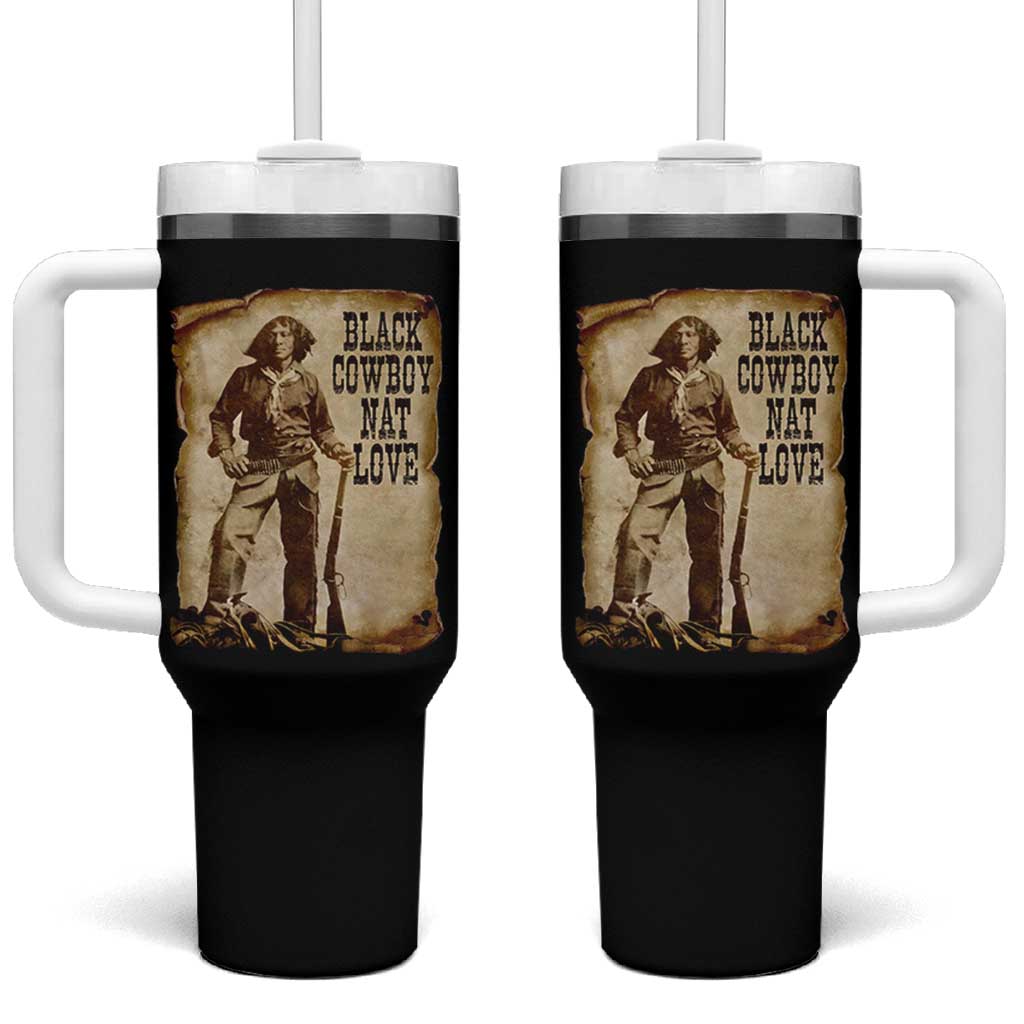 Black Cowboy Nat Love Tumbler With Handle African American Western Rodeo Melanin Black History Texas - Wonder Print Shop