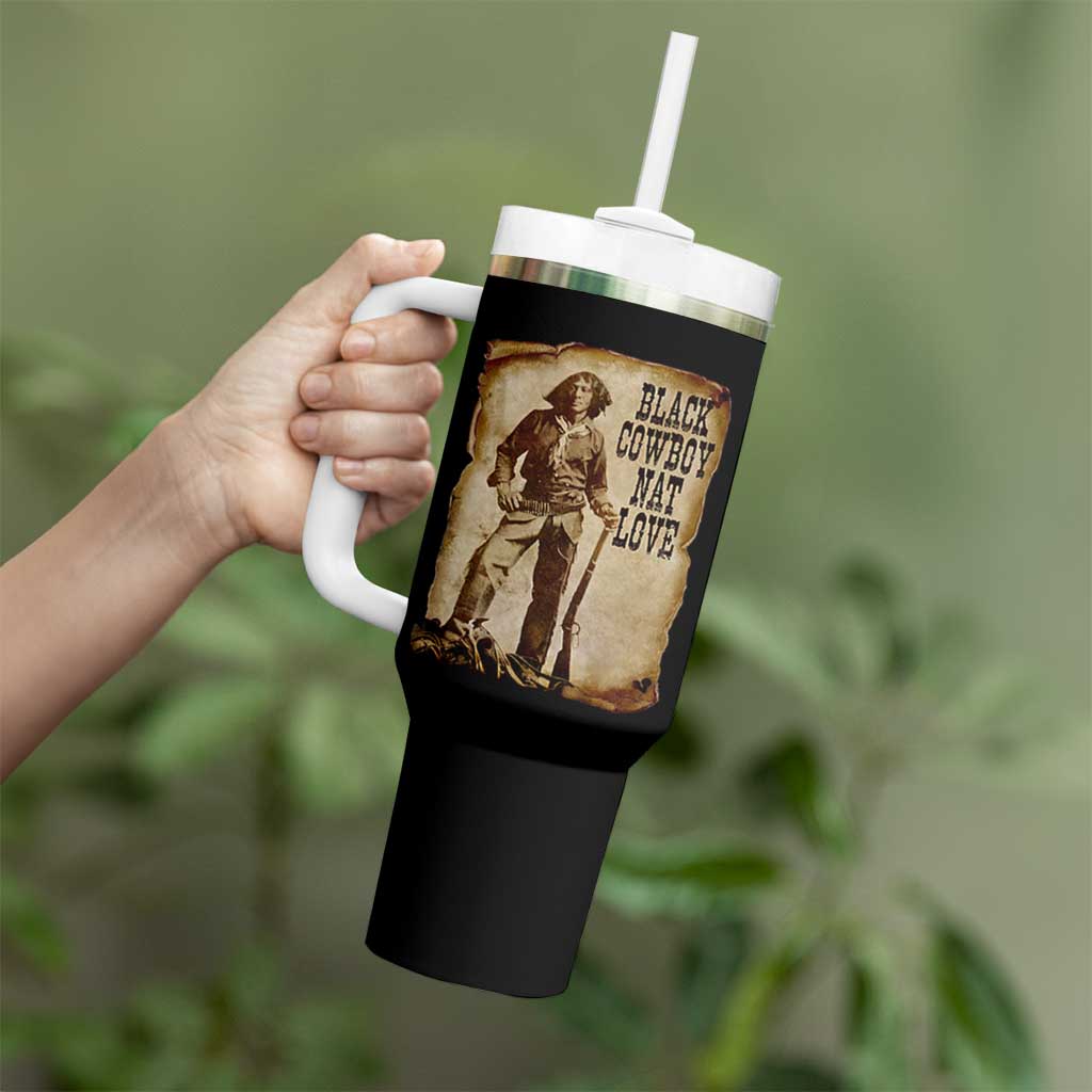 Black Cowboy Nat Love Tumbler With Handle African American Western Rodeo Melanin Black History Texas - Wonder Print Shop