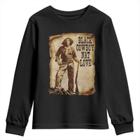 Black Cowboy Nat Love Youth Sweatshirt African American Western Rodeo Melanin Black History Texas - Wonder Print Shop