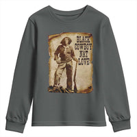 Black Cowboy Nat Love Youth Sweatshirt African American Western Rodeo Melanin Black History Texas - Wonder Print Shop