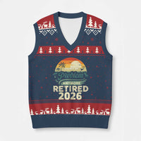 Retired 2026 V-Neck Knit Sweater Vest Vintage Retro Retirement Not My Problem Anymore