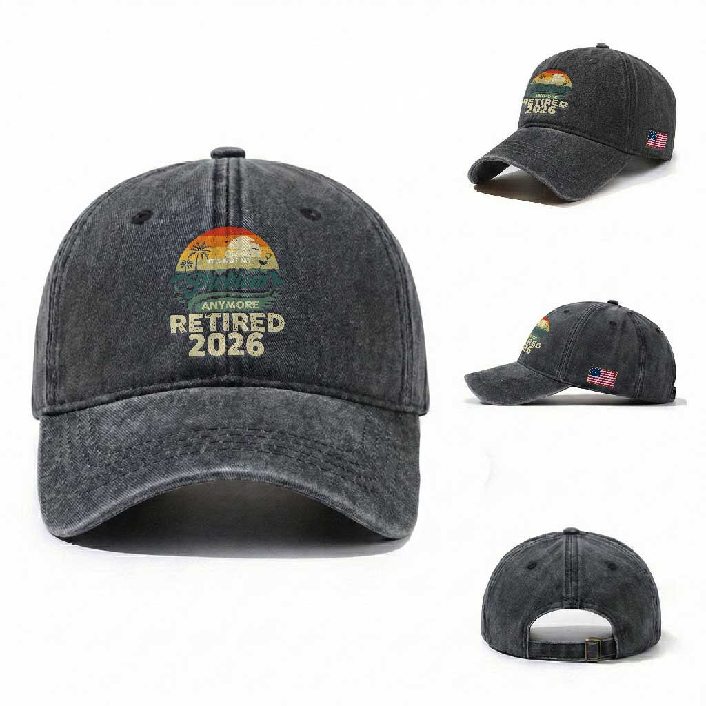 Retired 2026 Washed Cotton Baseball Cap Vintage Retro Retirement Not My Problem Anymore