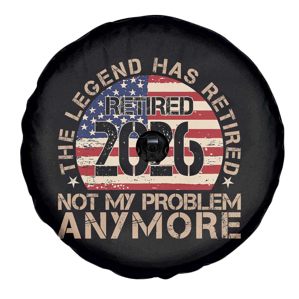 The Legend Has Retired 2026 Spare Tire Cover Not My Problem Anymore American Flag Coworker Retirement Gifts