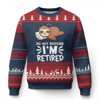Funny Retirement Gifts Ugly Christmas Sweater Do Not Disturb Im Retired Sloth