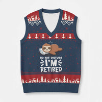 Funny Retirement Gifts V-Neck Knit Sweater Vest Do Not Disturb Im Retired Sloth
