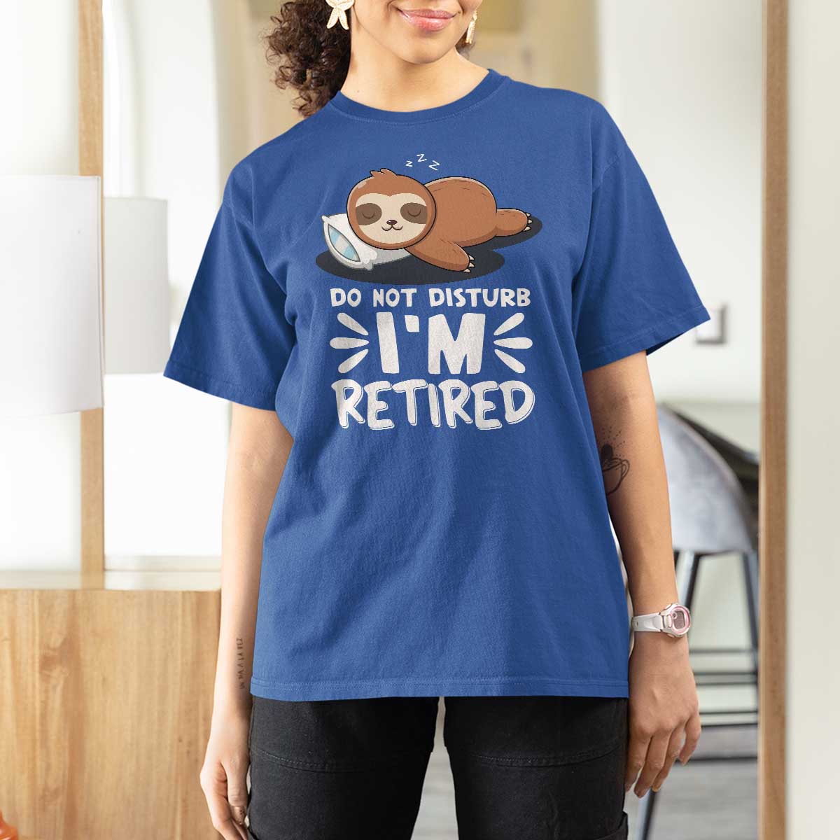 Funny Retirement Gifts T Shirt For Women Do Not Disturb Im Retired Sloth